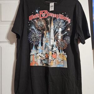 Disney Parks Black Fireworks Graphic Tee NWT